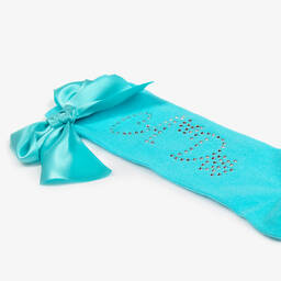 A Dee-Girls Blue Cotton Bow Socks | Childrensalon Outlet