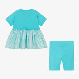 A Dee-Girls Blue Cotton Shorts Set | Childrensalon Outlet