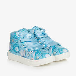 A Dee-Girls Blue High-Top Shell Trainers  | Childrensalon Outlet