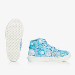 A Dee-Girls Blue High-Top Shell Trainers  | Childrensalon Outlet