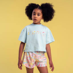 A Dee-Girls Blue Knit Boxy Tee | Childrensalon Outlet