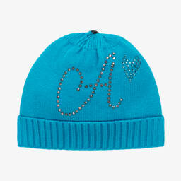 A Dee-Голубая вязаная шапка с помпоном | Childrensalon Outlet