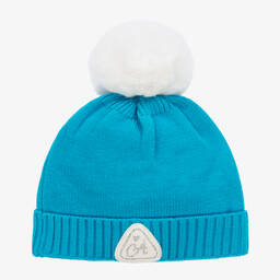 A Dee-Голубая вязаная шапка с помпоном | Childrensalon Outlet