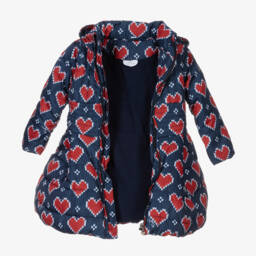 A Dee-Сине-красный пуховик с сердечками | Childrensalon Outlet