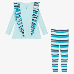 A Dee-Girls Blue Striped Leggings Set | Childrensalon Outlet