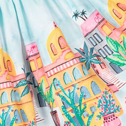 A Dee-Белый топ и голубая юбка с тропическим принтом | Childrensalon Outlet