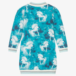 A Dee-Girls Blue Unicorn Sweatshirt Dress | Childrensalon Outlet