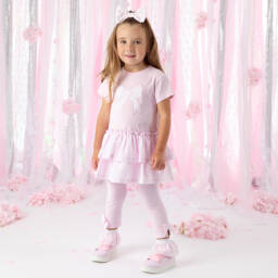 A Dee-Girls' Blush Bow Legging Ensemble | Childrensalon Outlet