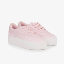A Dee-Girls Blush Faux Leather Sneakers | Childrensalon Outlet