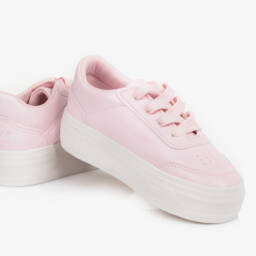 A Dee-Girls Blush Faux Leather Sneakers | Childrensalon Outlet