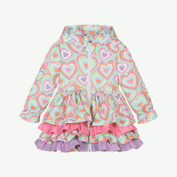 A Dee-Куртка с капюшоном с узором в виде сердец для девочек в розовом цвете | Childrensalon Outlet