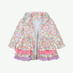 A Dee-Куртка с капюшоном с узором в виде сердец для девочек в розовом цвете | Childrensalon Outlet