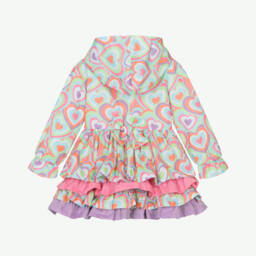 A Dee-Куртка с капюшоном с узором в виде сердец для девочек в розовом цвете | Childrensalon Outlet