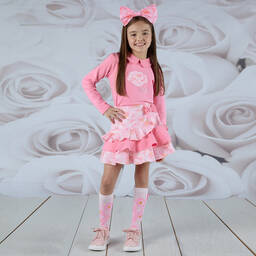 A Dee-Розовый топ и юбка с цветами | Childrensalon Outlet