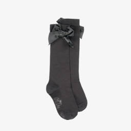 A Dee-Girls Charcoal Ribbon Knee Socks | Childrensalon Outlet