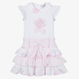 A Dee-Girls Charming White & Pink Ensemble | Childrensalon Outlet