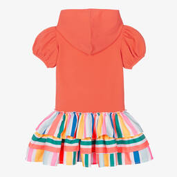 A Dee-فستان هودي قطن جيرسي لون زهري مرجاني | Childrensalon Outlet