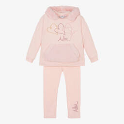 A Dee-Girls Cotton Pink Hoodie Leggings Set | Childrensalon Outlet