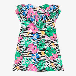 A Dee-Girls Cotton Tropical Flowers Dress | Childrensalon Outlet