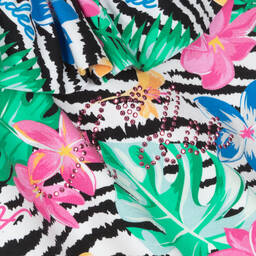 A Dee-Girls Cotton Tropical Flowers Dress | Childrensalon Outlet