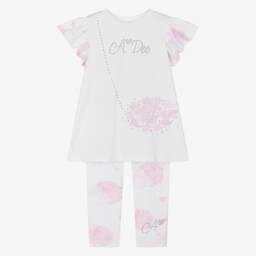 A Dee-Girls Elegant Floral Legging Ensemble | Childrensalon Outlet