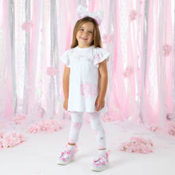 A Dee-Girls Elegant Floral Legging Ensemble | Childrensalon Outlet