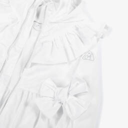 A Dee-جاكيت أبيض أنيق للبنات مع قبعة | Childrensalon Outlet