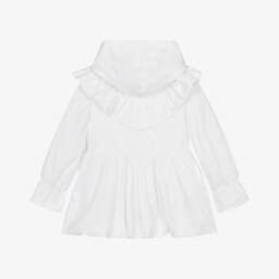 A Dee-جاكيت أبيض أنيق للبنات مع قبعة | Childrensalon Outlet