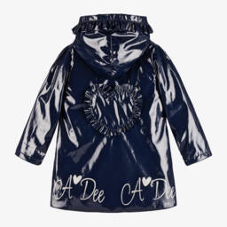 A Dee-Girls Glossy Navy Rain Jacket | Childrensalon Outlet