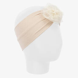 آدي-طوق للرأس قطن جيرسي وتول لون ذهبي للبنات | Childrensalon Outlet