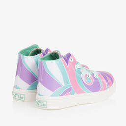 A Dee-Girls Green & Pink High-Top Trainers | Childrensalon Outlet