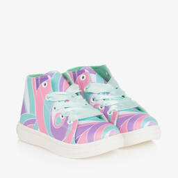 A Dee-Girls Green & Pink High-Top Trainers | Childrensalon Outlet