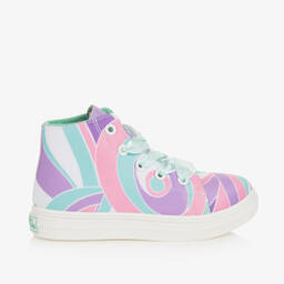 A Dee-Girls Green & Pink High-Top Trainers | Childrensalon Outlet