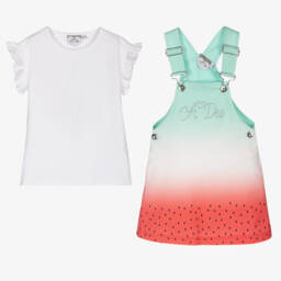 A Dee-Топ и зеленый арбузный сарафан | Childrensalon Outlet