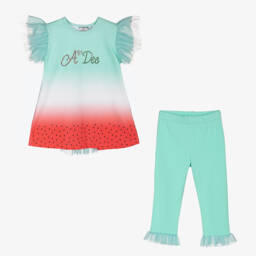 A Dee-Арбузный топ с зелеными легинсами | Childrensalon Outlet