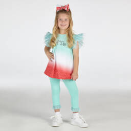 A Dee-Арбузный топ с зелеными легинсами | Childrensalon Outlet