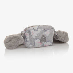 آدي-Girls Grey Floral Jersey Bag (17cm) | Childrensalon Outlet