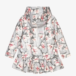 A Dee-Girls Grey Floral Raincoat | Childrensalon Outlet