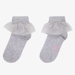 A Dee-Girls Grey Knitted Socks | Childrensalon Outlet