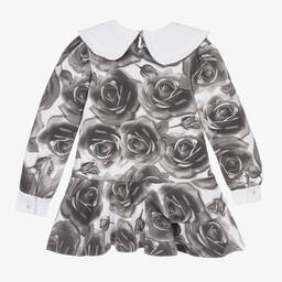 A Dee-Girls Grey Rose Jersey Dress | Childrensalon Outlet