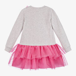 A Dee-Girls Grey Tulle Bow Dress | Childrensalon Outlet