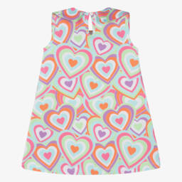 A Dee-Girls Heart-Patterned Pink Bow Dress | Childrensalon Outlet