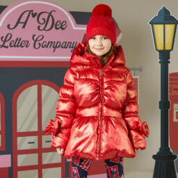 A Dee-Girls Hooded Red Padded Coat | Childrensalon Outlet