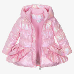 A Dee-Girls Iridescent Pink Puffer Coat  | Childrensalon Outlet