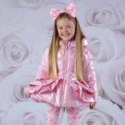 A Dee-Girls Iridescent Pink Puffer Coat  | Childrensalon Outlet