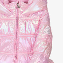 A Dee-Girls Iridescent Pink Puffer Coat  | Childrensalon Outlet