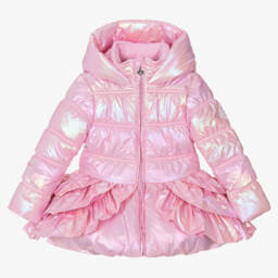 A Dee-Girls Iridescent Pink Puffer Coat  | Childrensalon Outlet