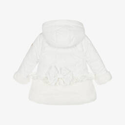 A Dee-Girls Ivory Faux Fur Padded Coat | Childrensalon Outlet
