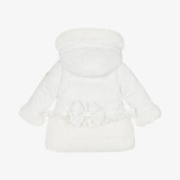 A Dee-Girls Ivory Faux Fur Padded Coat | Childrensalon Outlet