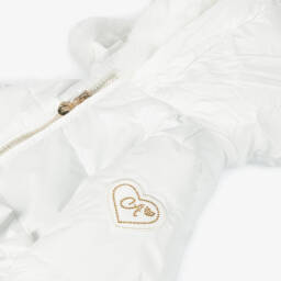 A Dee-Girls Ivory Faux Fur Padded Coat | Childrensalon Outlet